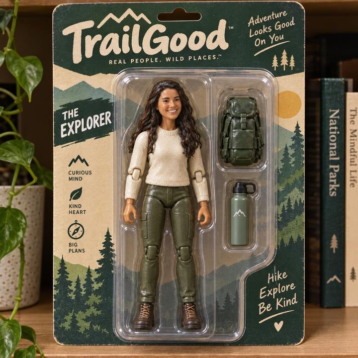 The same person as a boxed action figure.